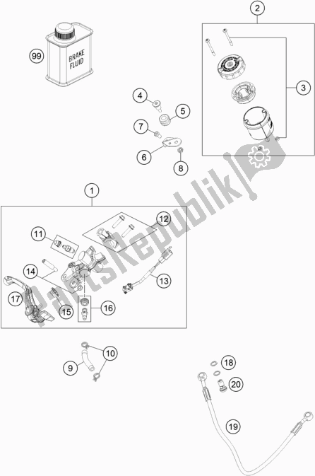 Todas as partes de Front Brake Control do Husqvarna Vitpilen 701 EU 2018