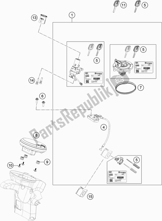 Todas as partes de Instrumentos / Sistema De Bloqueio do Husqvarna Vitpilen 701 EU 2018