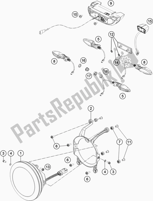 All parts for the Lighting System of the Husqvarna Vitpilen 701 EU 2018