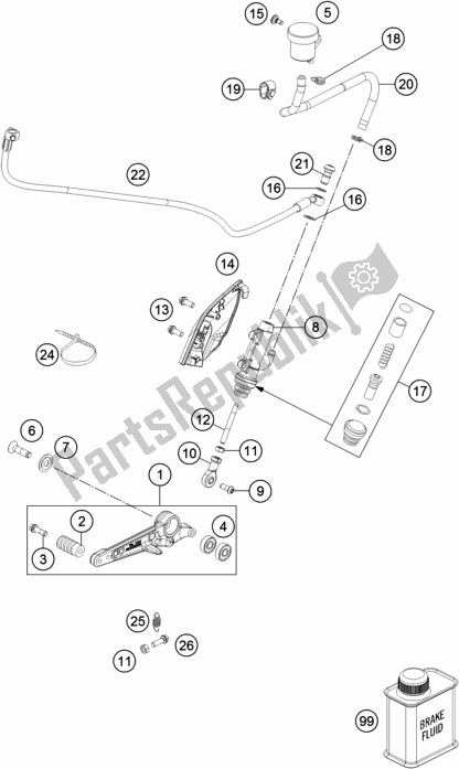 Alle onderdelen voor de Achterremcontrole van de Husqvarna Vitpilen 701 EU 2018