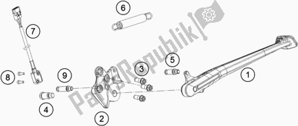 All parts for the Side / Center Stand of the Husqvarna Vitpilen 701 EU 2018