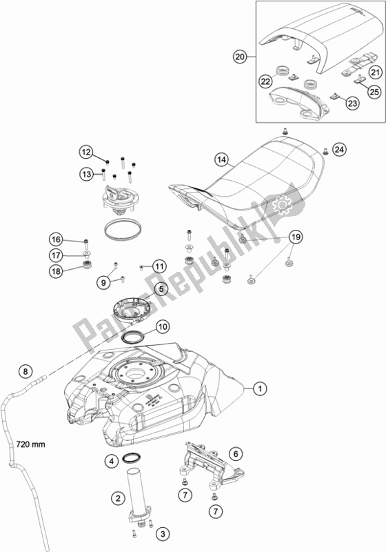 All parts for the Tank, Seat of the Husqvarna Vitpilen 701 EU 2018