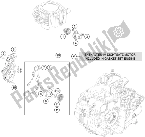 Tutte le parti per il Pompa Dell'acqua del Husqvarna Vitpilen 701 EU 2018