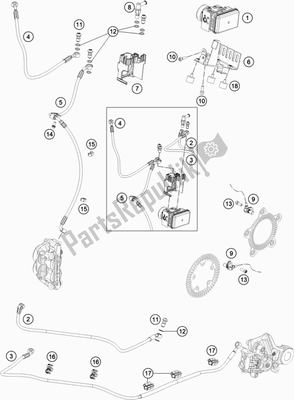 All parts for the Antiblock System Abs of the Husqvarna Vitpilen 701 EU 2019