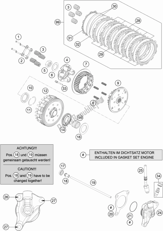 All parts for the Clutch of the Husqvarna Vitpilen 701 EU 2019