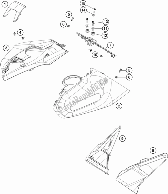 All parts for the Cover of the Husqvarna Vitpilen 701 EU 2019