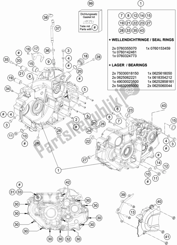 All parts for the Engine Case of the Husqvarna Vitpilen 701 EU 2019