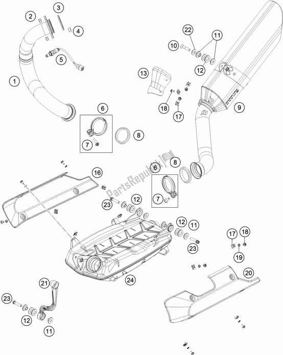 Tutte le parti per il Impianto Di Scarico del Husqvarna Vitpilen 701 EU 2019