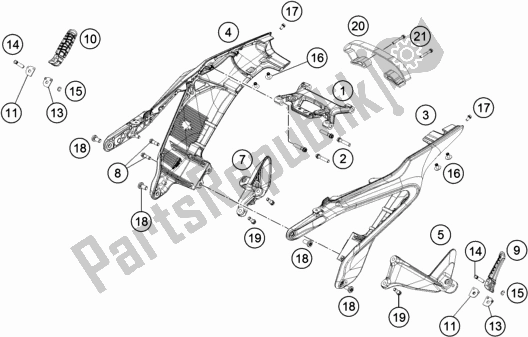 All parts for the Subframe of the Husqvarna Vitpilen 701 EU 2019