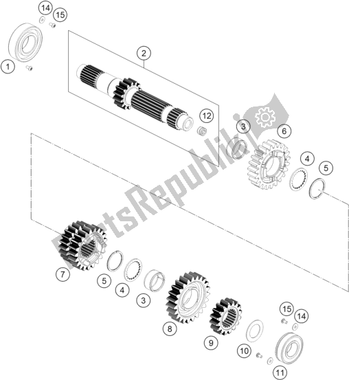 All parts for the Transmission I - Main Shaft of the Husqvarna Vitpilen 701 EU 2019