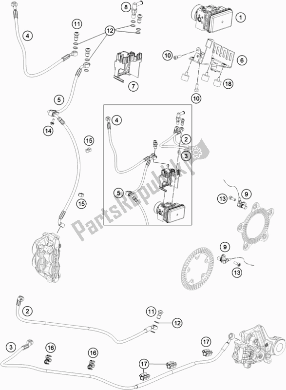 All parts for the Antiblock System Abs of the Husqvarna Vitpilen 701 EU 2020