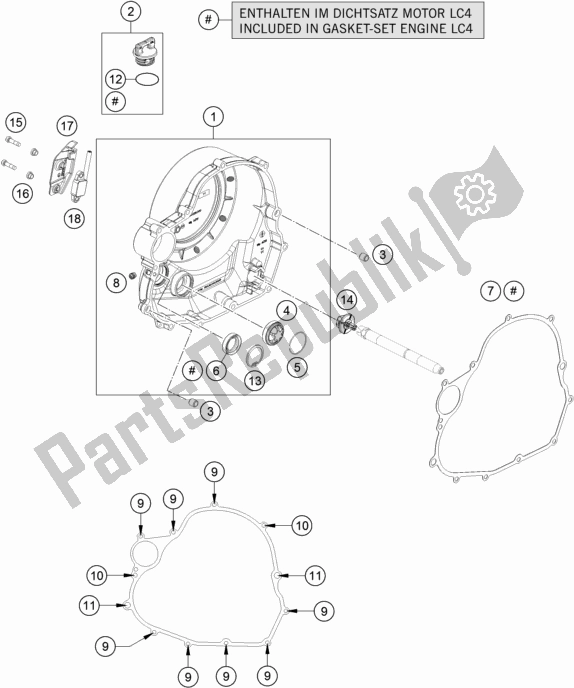 All parts for the Clutch Cover of the Husqvarna Vitpilen 701 EU 2020