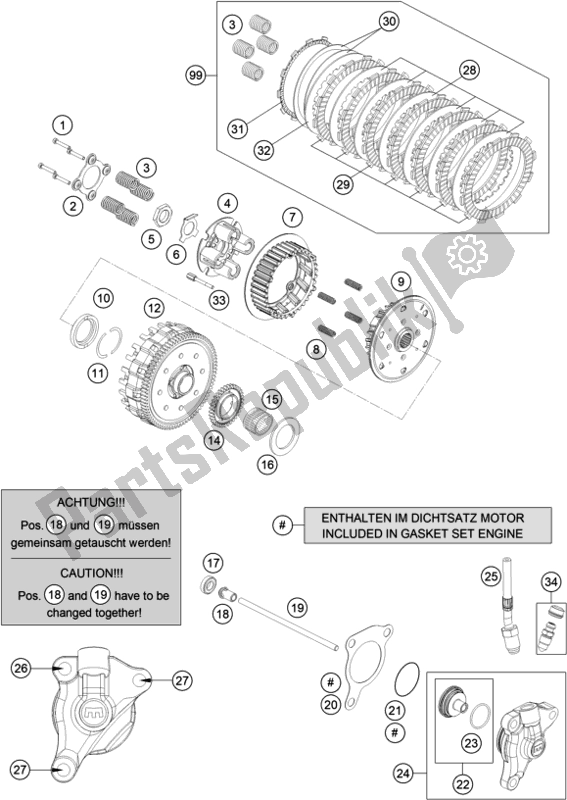 All parts for the Clutch of the Husqvarna Vitpilen 701 EU 2020