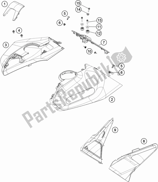 All parts for the Cover of the Husqvarna Vitpilen 701 EU 2020