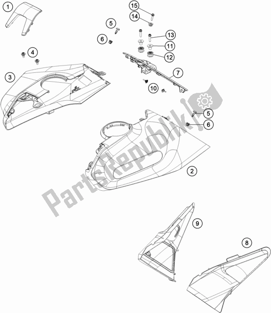 All parts for the Cover of the Husqvarna Vitpilen 701 EU 2020