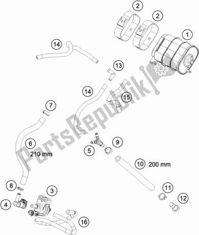 All parts for the Evaporative Canister of the Husqvarna Vitpilen 701 EU 2020