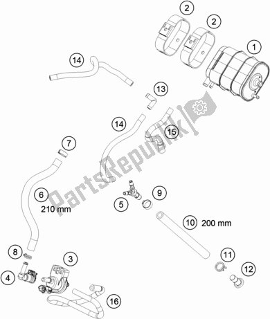 All parts for the Evaporative Canister of the Husqvarna Vitpilen 701 EU 2020