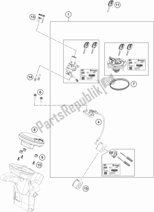 Wszystkie części do Instrumenty / System Zamków Husqvarna Vitpilen 701 EU 2020