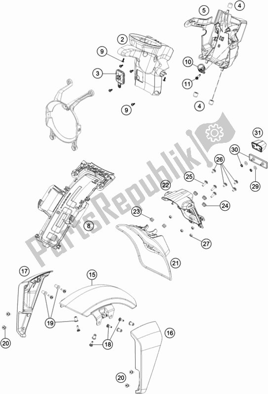 All parts for the Mask, Fenders of the Husqvarna Vitpilen 701 EU 2020