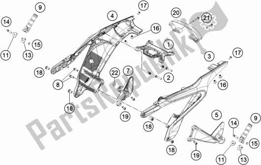 All parts for the Subframe of the Husqvarna Vitpilen 701 EU 2020