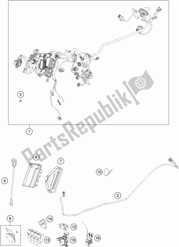 All parts for the Wiring Harness of the Husqvarna Vitpilen 701 EU 2020