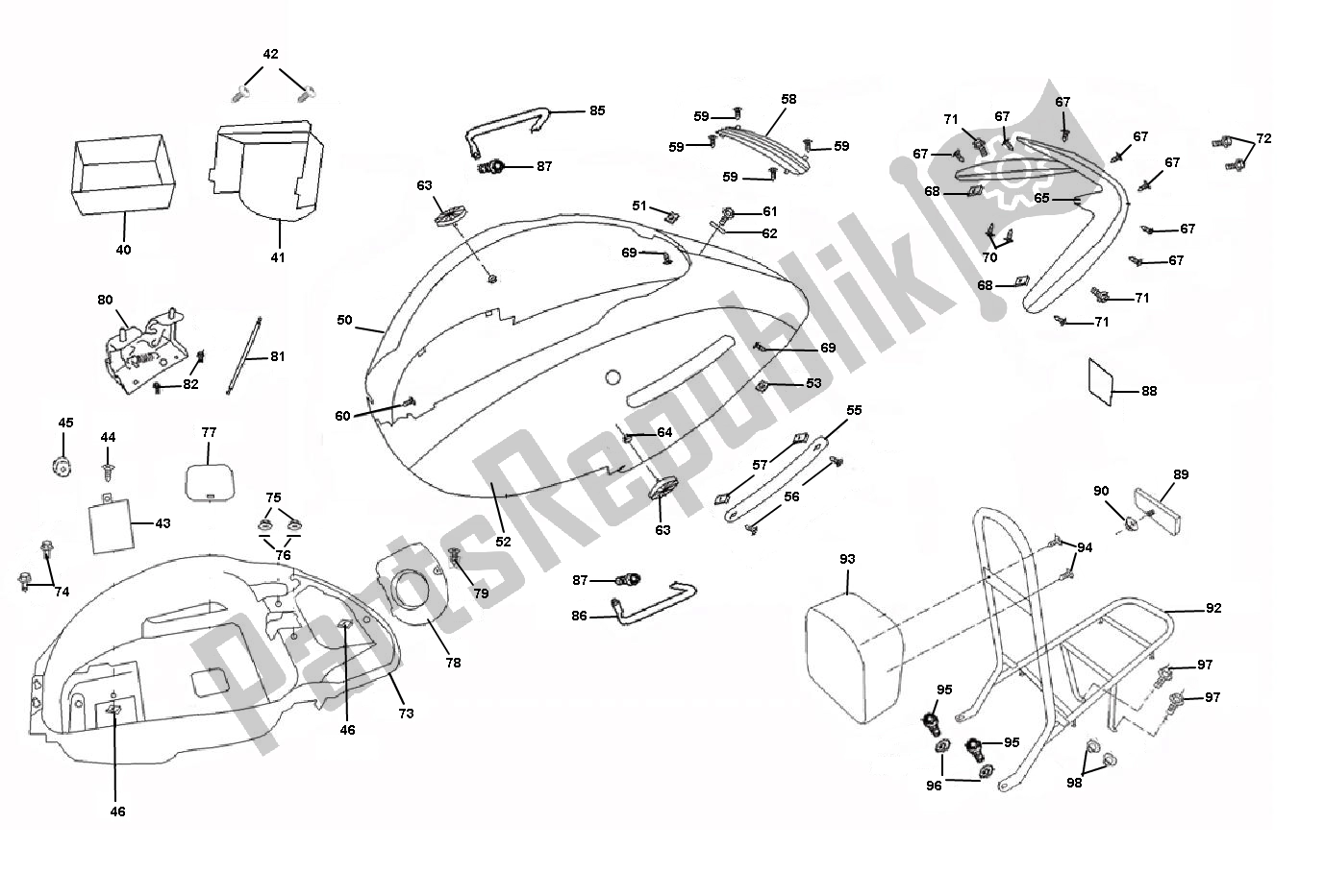 Todas las partes para Motorscherm de IVA Grand Retro Roma 50 2000 - 2010