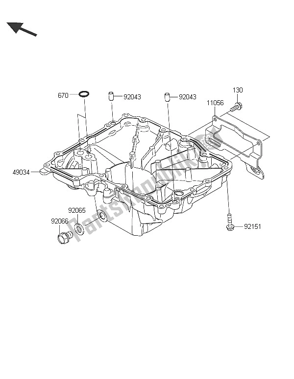 Toutes les pièces pour le Carter D'huile du Kawasaki Z 1000 2016