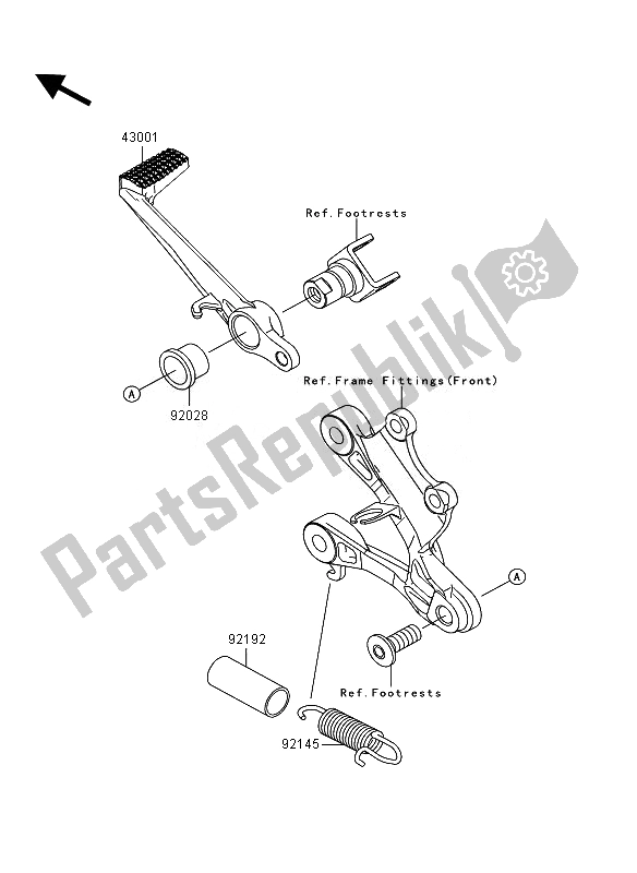 Tutte le parti per il Pedale Del Freno del Kawasaki Ninja ZX 6R 600 2011