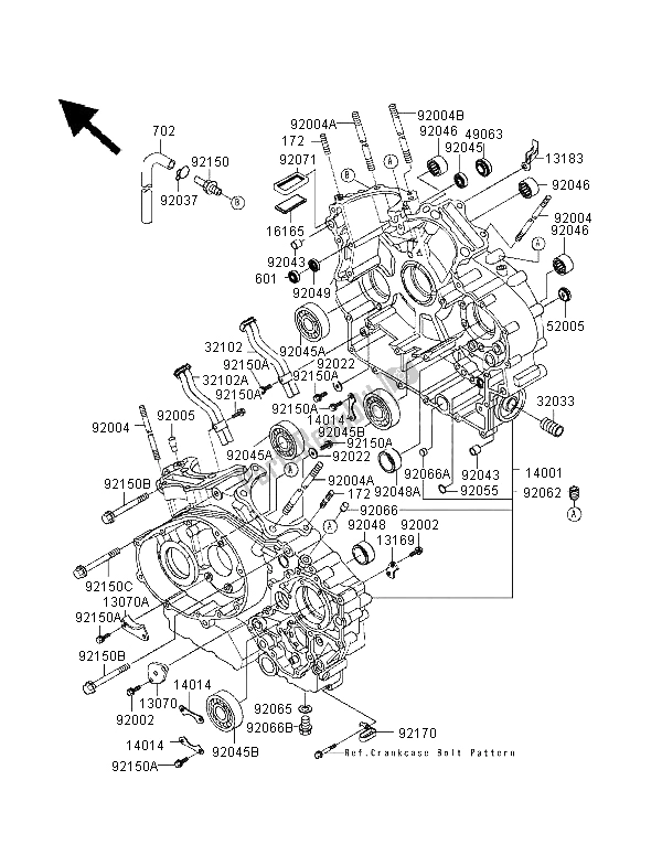 All parts for the Crankcase of the Kawasaki VN 1500 Classic 1998