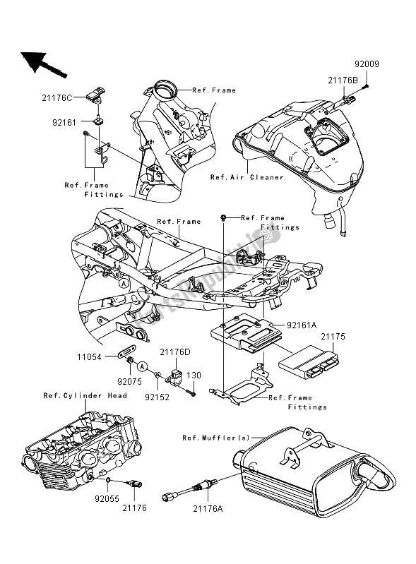 Alle onderdelen voor de Brandstof Injectie van de Kawasaki ER 6F ABS 650 2006