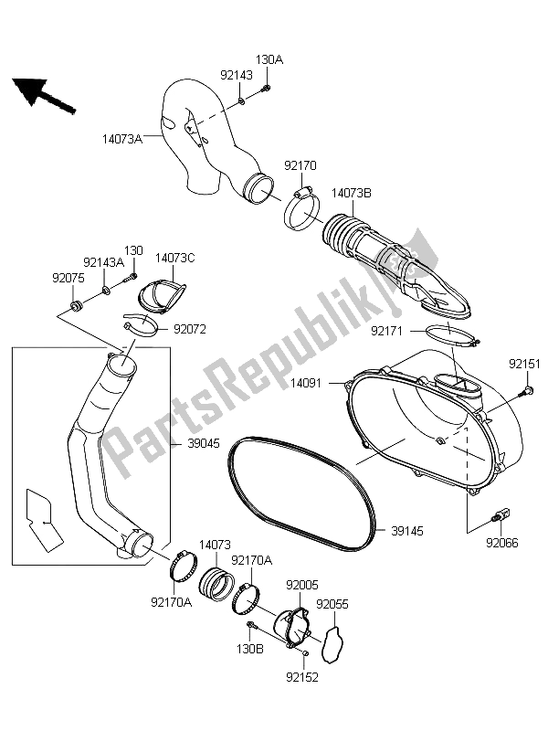 Tutte le parti per il Coperchio Del Convertitore del Kawasaki KFX 700 2008