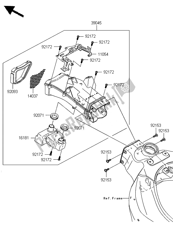 All parts for the Air Duct of the Kawasaki Ninja ZX 6R 600 2007