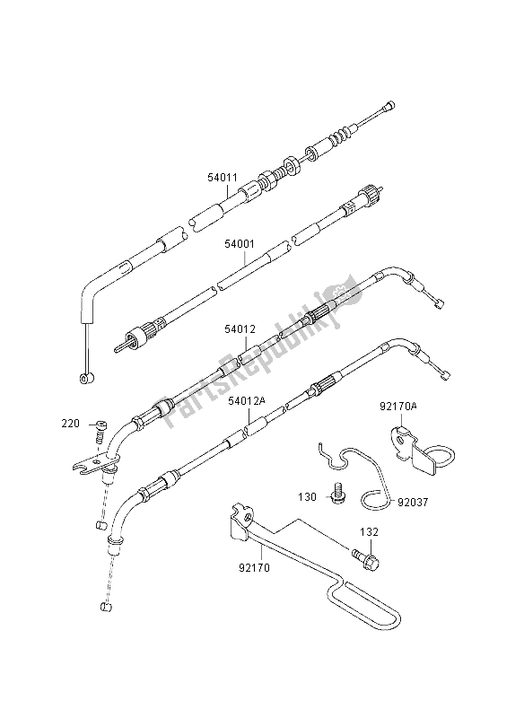 All parts for the Cables of the Kawasaki Eliminator 600 1995