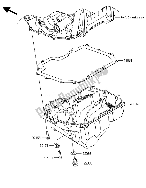 Alle onderdelen voor de Olie Pan van de Kawasaki Ninja ZX 10R 1000 2014