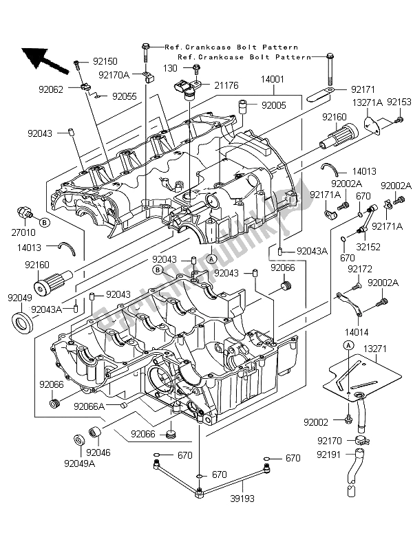 Toutes les pièces pour le Carter du Kawasaki Z 750 ABS 2011