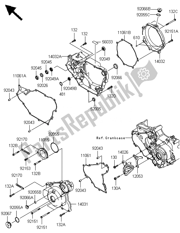 Todas las partes para Cubierta (s) Del Motor de Kawasaki KFX 450R 2014