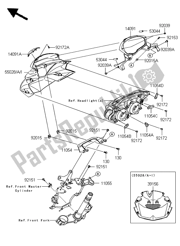 Toutes les pièces pour le Capot du Kawasaki Z 750 ABS 2008