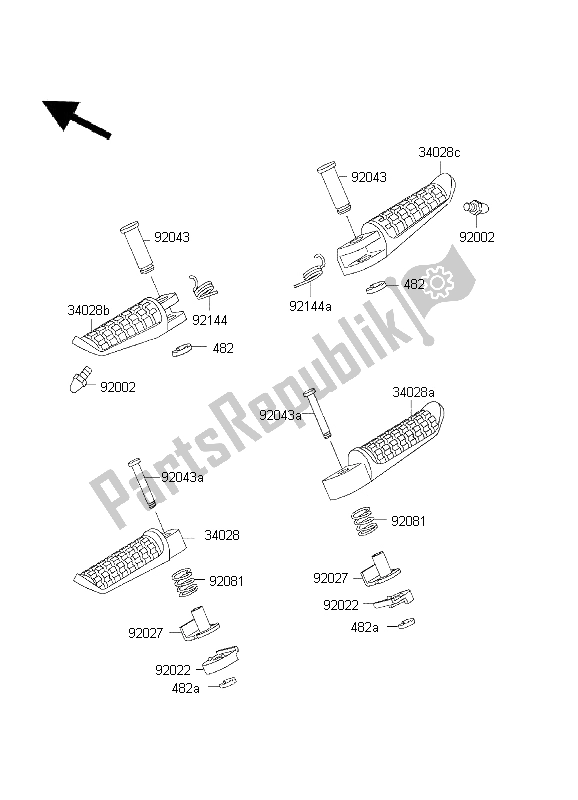 Wszystkie części do Podnó? Ki Kawasaki ZZ R 600 1999