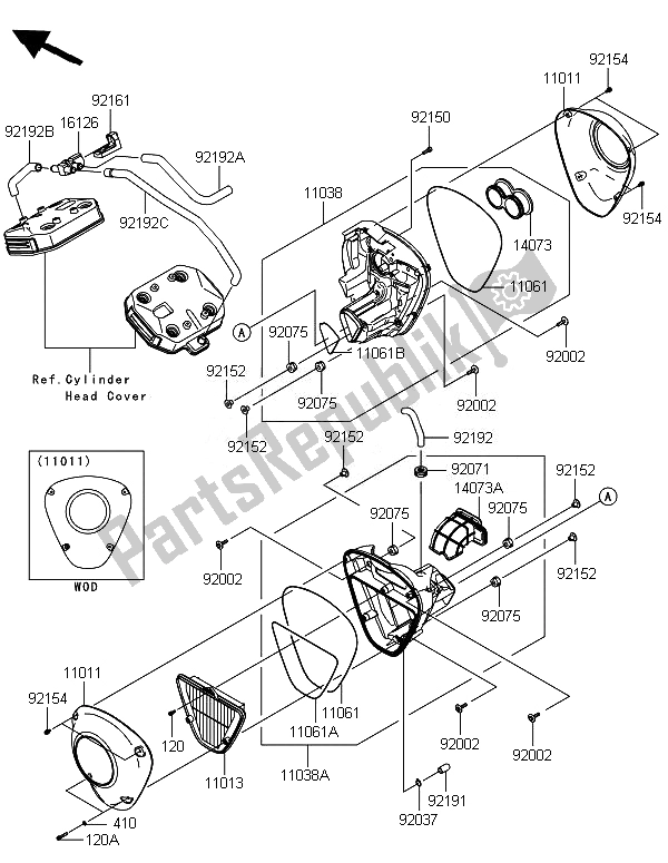 Toutes les pièces pour le Purificateur D'air du Kawasaki VN 1700 Voyager Custom ABS 2014