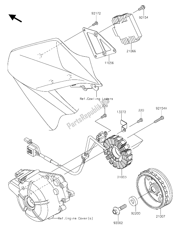 Todas las partes para Generador de Kawasaki Z 300 ABS 2015