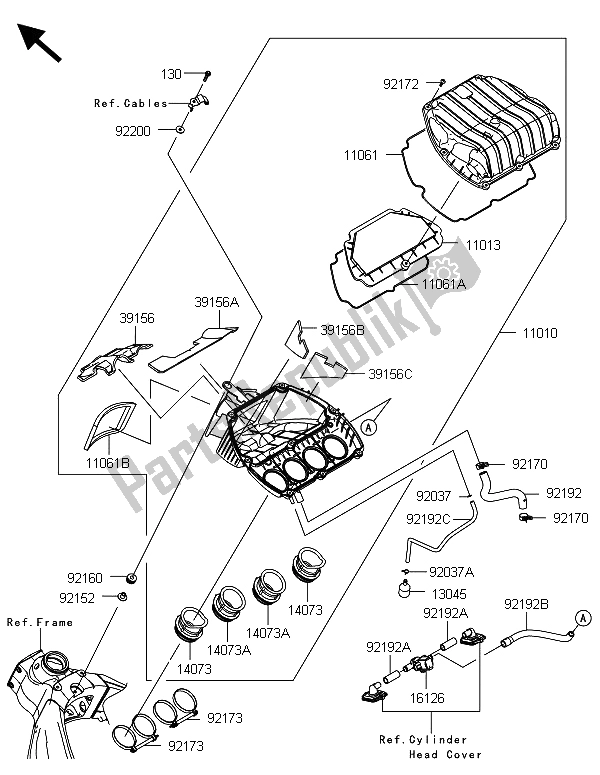 Tutte le parti per il Filtro Dell'aria del Kawasaki Ninja ZX 6R 600 2013
