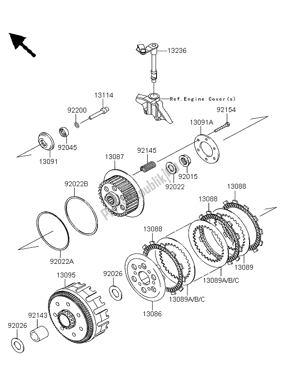 Tutte le parti per il Frizione del Kawasaki KLX 250 2011