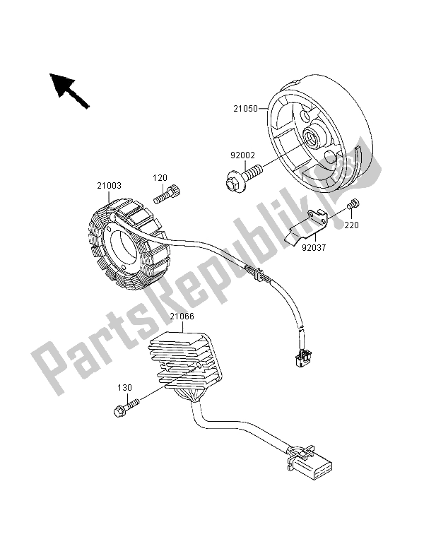 Tutte le parti per il Generatore del Kawasaki ER 500 1999