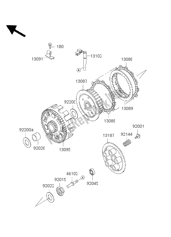 All parts for the Clutch of the Kawasaki KLX 650R 1999