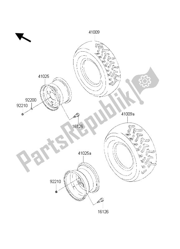 Tutte le parti per il Pneumatici del Kawasaki KVF 650 2002