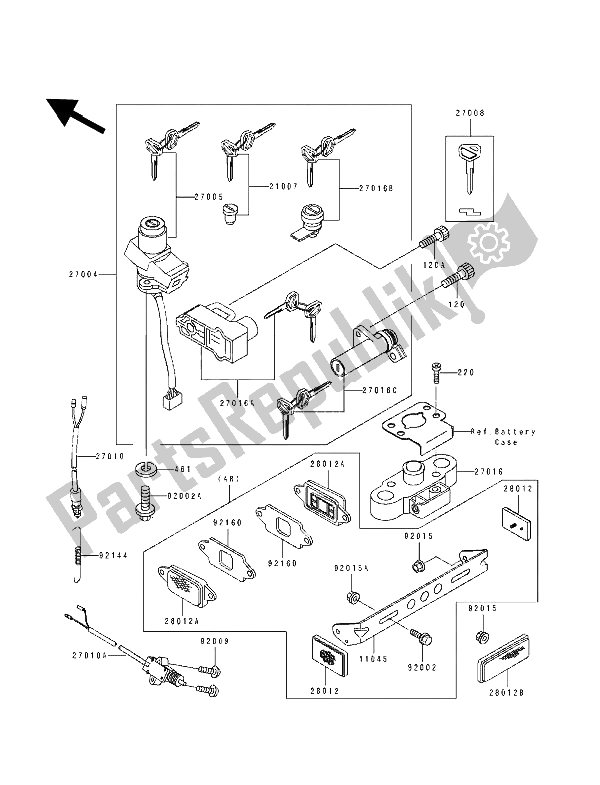All parts for the Ignition Switch of the Kawasaki ZZ R 1100 1993