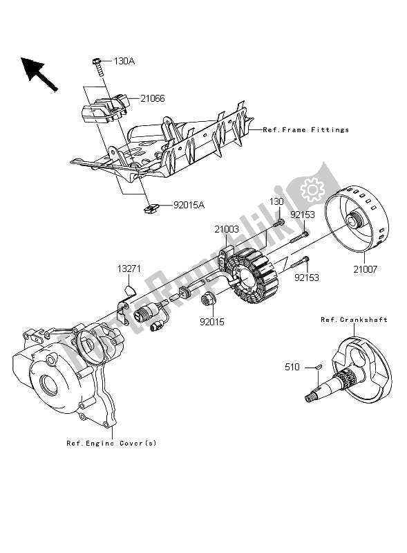 Wszystkie części do Generator Kawasaki KFX 450R 2008