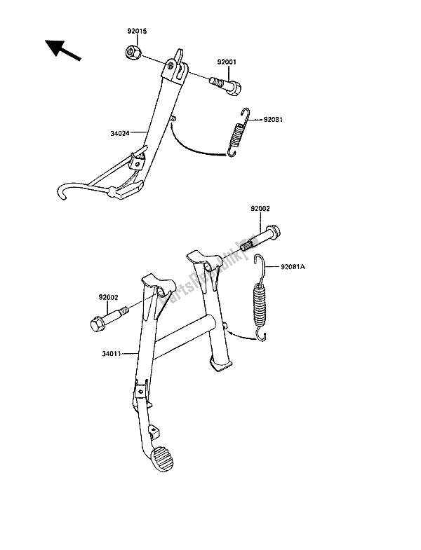 Tutte le parti per il Stand (s) del Kawasaki GPZ 900R 1987