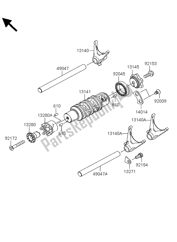 Toutes les pièces pour le Tambour De Changement De Vitesse Et Fourche (s) De Changement De Vitesse du Kawasaki Versys ABS 650 2013