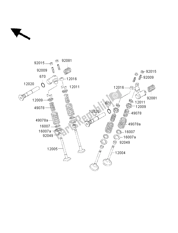 All parts for the Valve(s) of the Kawasaki GPZ 500S 2002